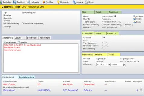 Bild: Service Management System HelpMatics V12 – jetzt mit Planungsticket und Automatisierung im Change Management