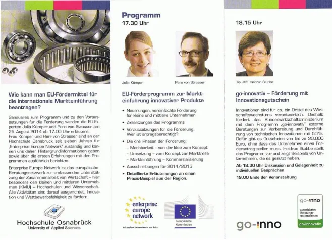Bild: EU fördert Markteinführung von Innovationen - Infoabend