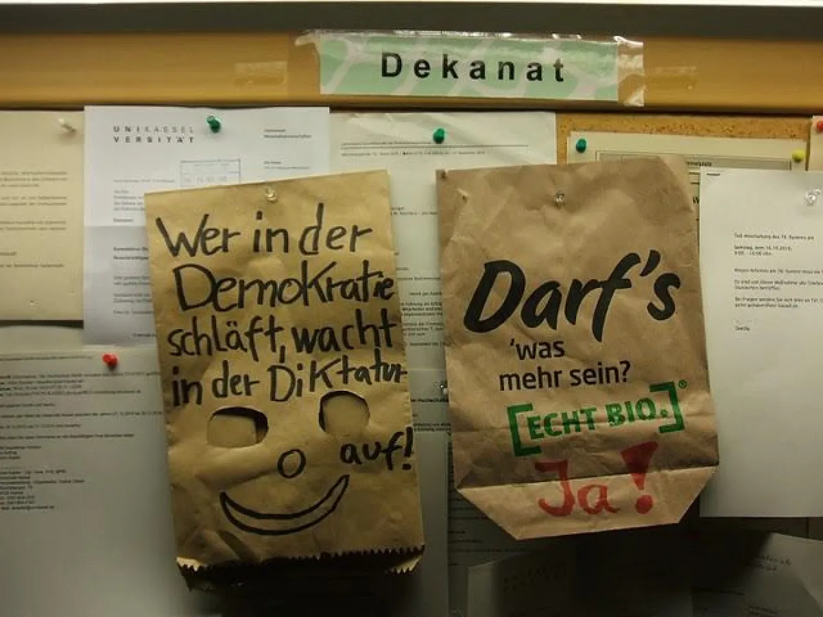 Studentenprotest in Kassel-Witzenhausen / © Foto: www.echtbio.de.vu