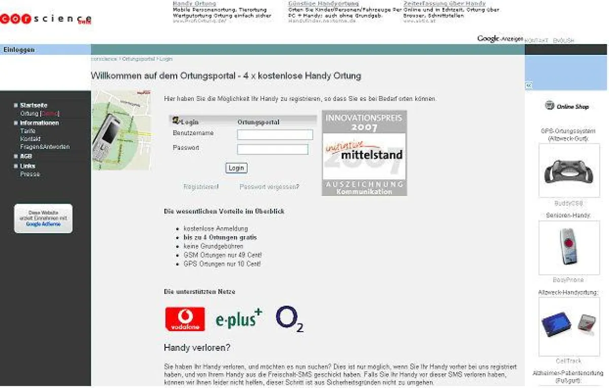 Ortungsportal für Handy Ortung
