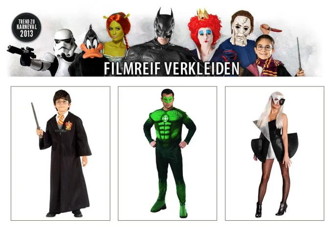 Bild: Karnevalstrend 2013: Original Lizenzkostüme aus Film, TV, Games & Comics