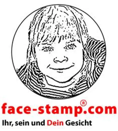 Bild: face-stamp.com - Der Rund-Stempel vom Gesicht der Wahl