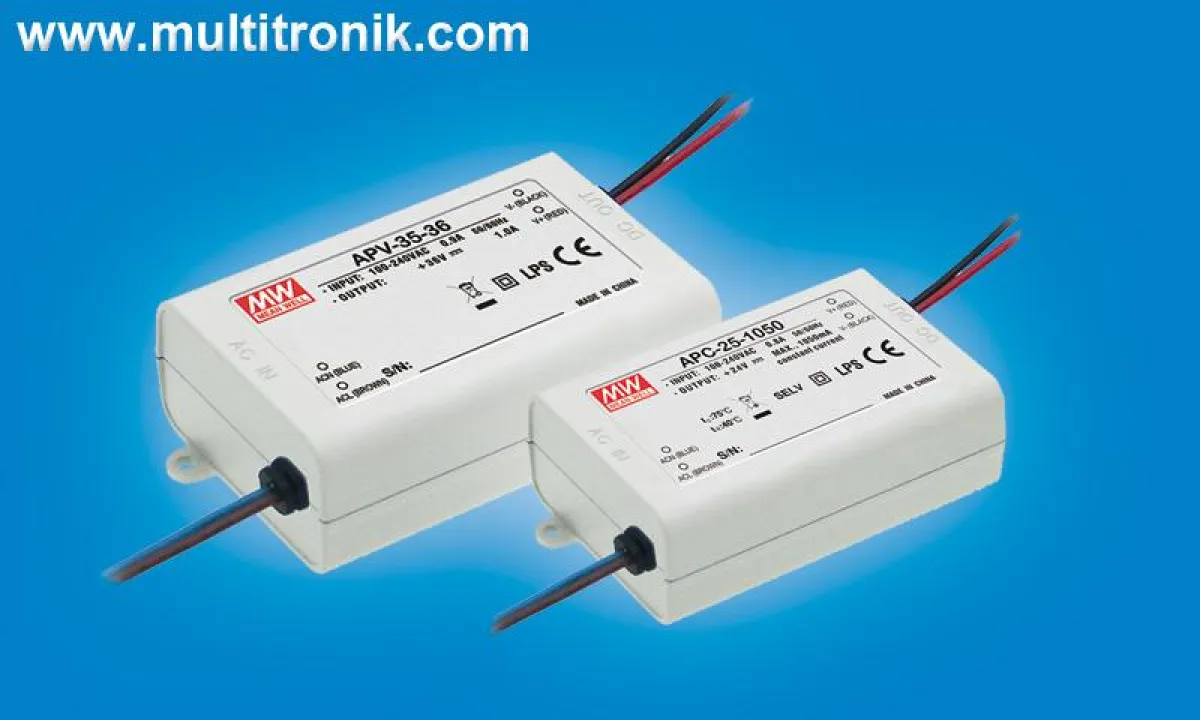 LED-Netzteile mit 25-35 Watt für die dekorative Beleuchtung die APC-/APV-Serie von Mean Well