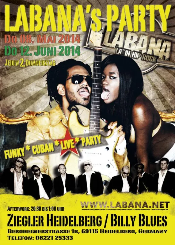 Do 8.Mai + Do 12.Juni LABANA?s PARTY Afterwork @ Ziegler HD ? 20:30 bis 1:00 Uhr