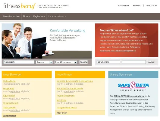 Bild: fitness-beruf.de - Die neue Jobbörse für die Fitness- und Wellnessbranche