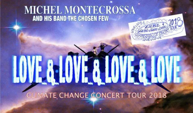 Bild: Michel Montecrossa's Ankündigung seiner ‘Love & Love & Love & Love' Climate Change Concert Tour 2018