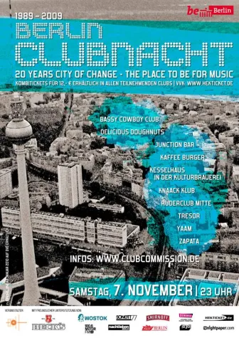Bild: 20 Jahre Mauerfall: Clubcommission und be Berlin halten Rückschau auf 20 Jahre Clubkultur
