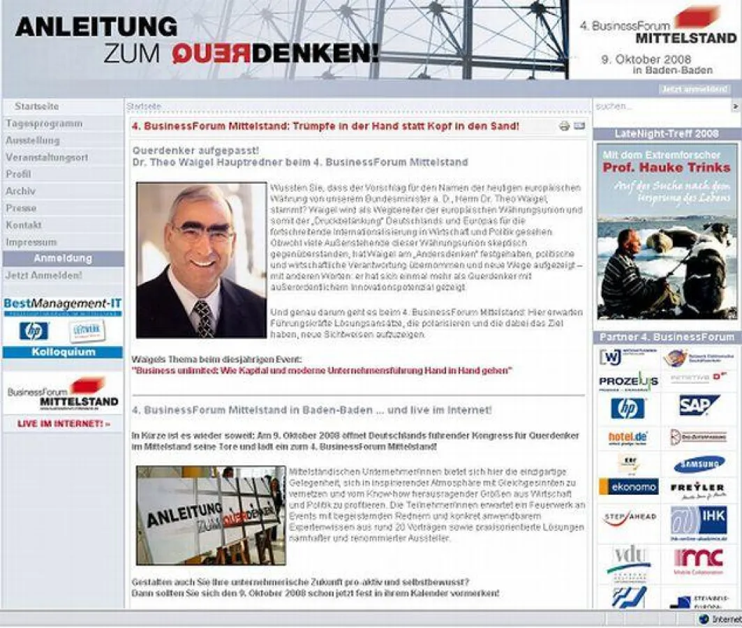 4. BusinessForum Mittelstand in Baden-Baden - und online im Netz!