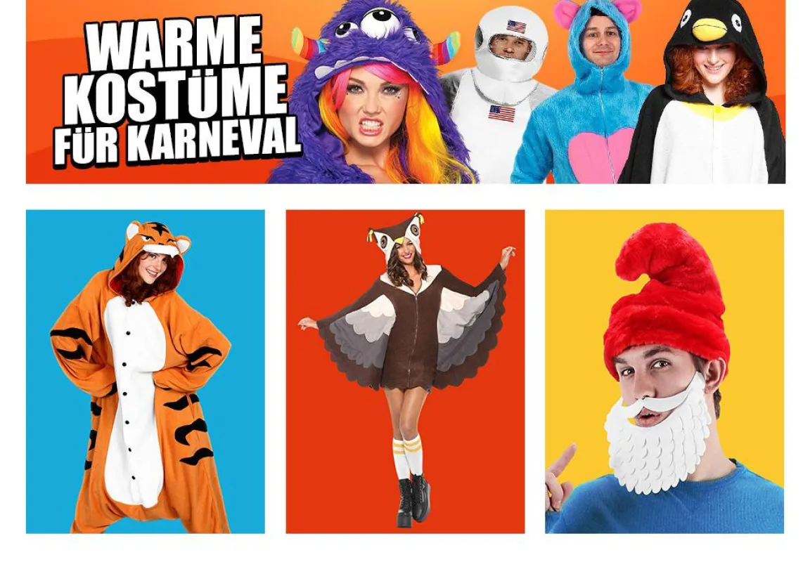 Warme Kostüme für den Straßenkarneval