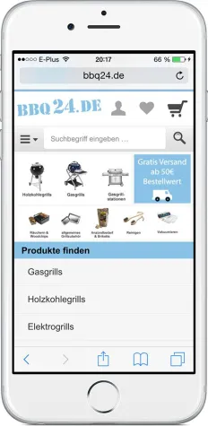 Bild: BBQ24 Grillshop mit mobilen Angeboten für iOS und Android