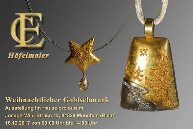 Weihnachtlicher Goldschmuck von EC Höfelmaier bei pro aurum in München Bild: Weihnachtlicher Goldschmuck von EC Höfelmaier bei pro aurum in München
