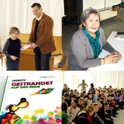 Bild: Fantasievolle Lesung in der Grundschule Neuried - die Schüler waren begeistert