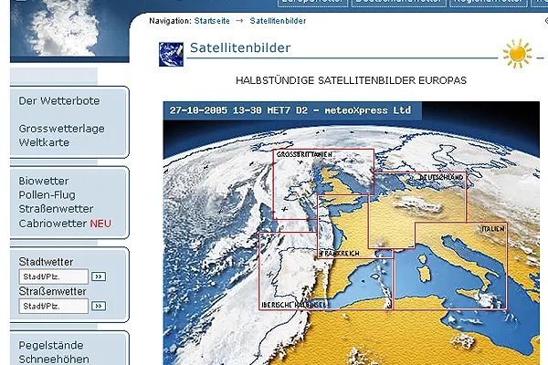 Bild: NEU: Satellitenbilder auf Wetterbote.de
