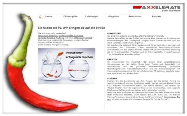 Bild: Neue Internetpräsenz der Marketingberatung Axxelerate