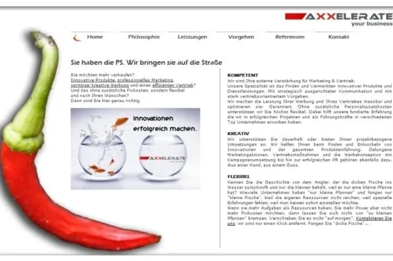 Neue Internetpräsenz der Marketingberatung Axxelerate Bild: Neue Internetpräsenz der Marketingberatung Axxelerate
