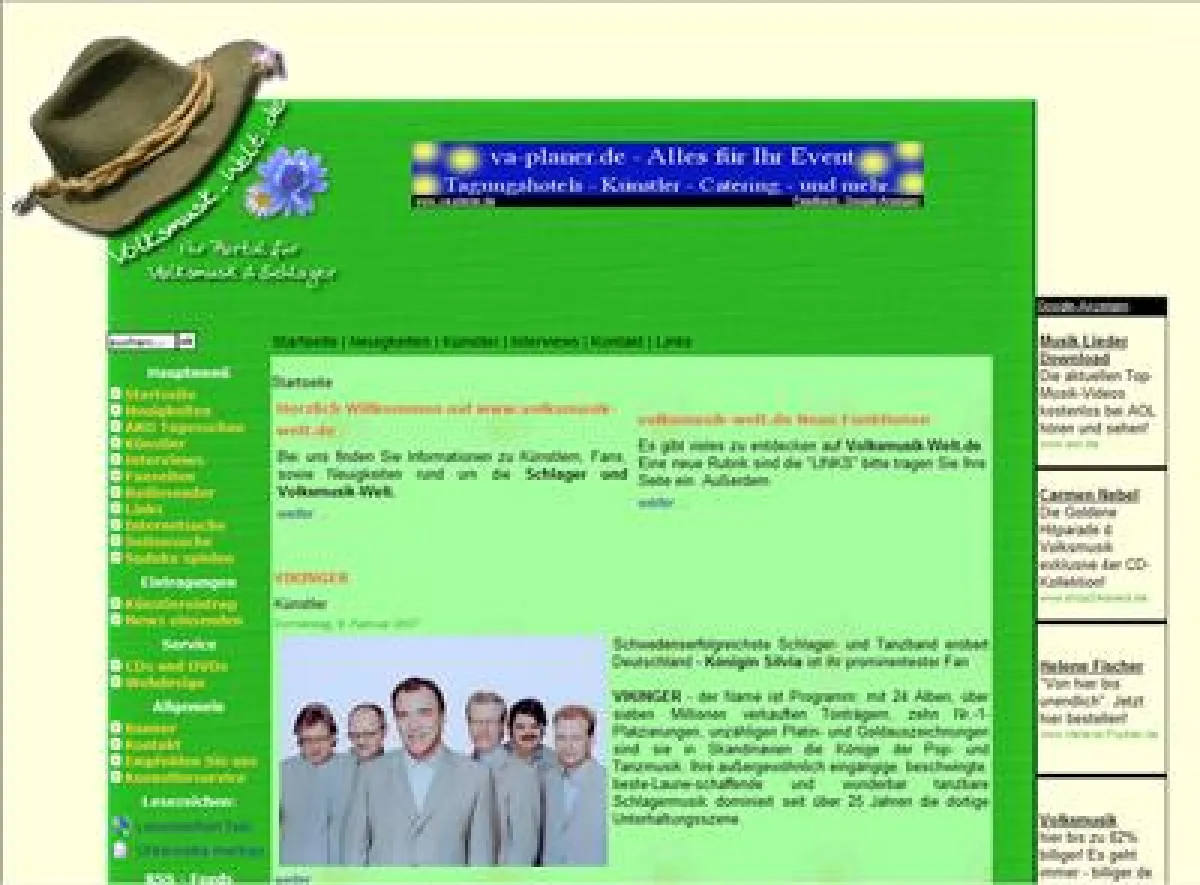 Screenshot www.volksmusik-welt.de