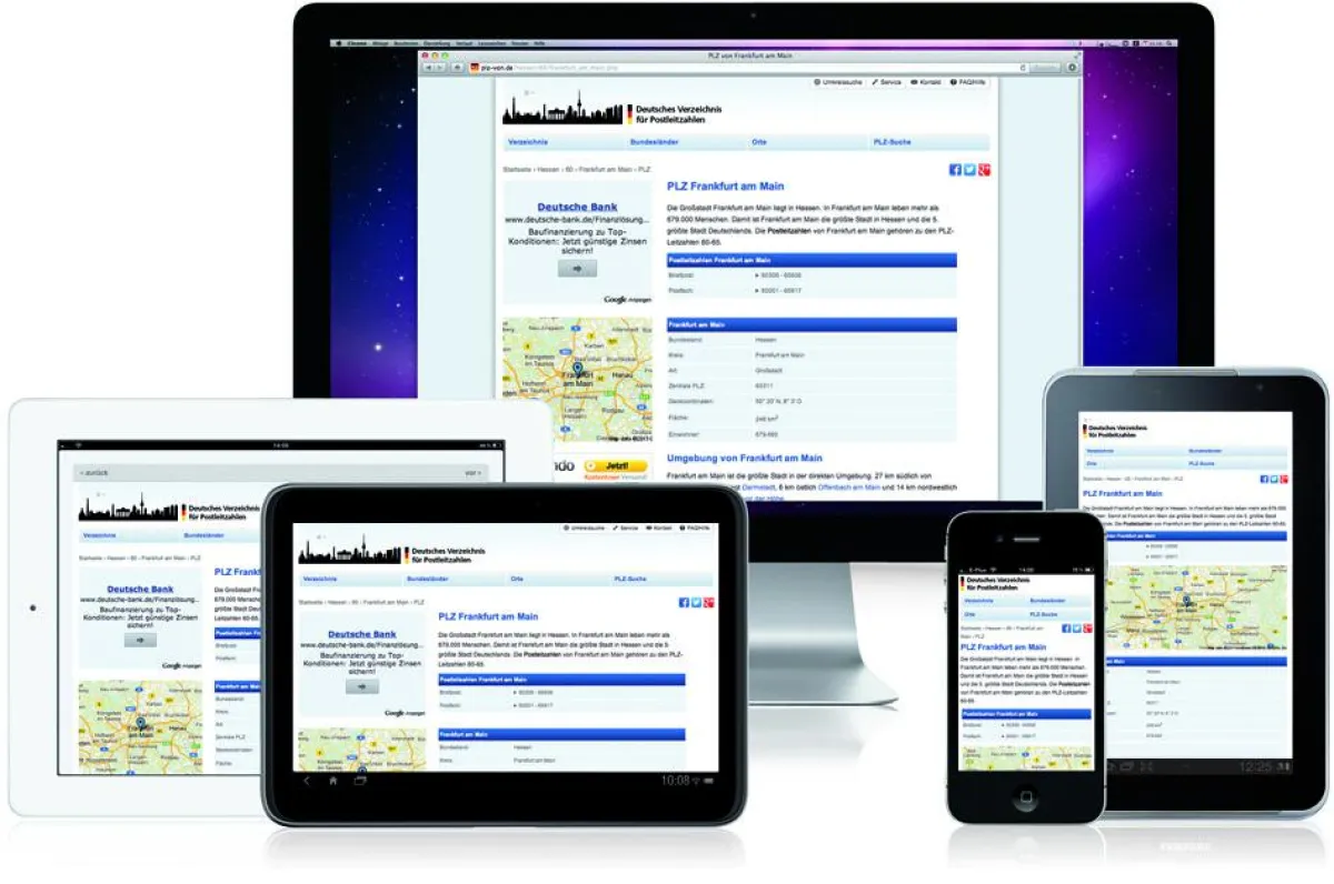 plz-von.de ist besonders für Smartphones optimiert.