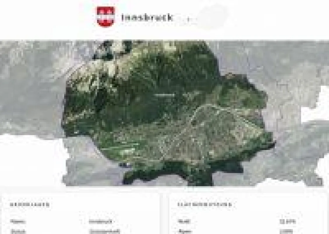 Innsbruck, Tirol mit Gemeindegrenzen