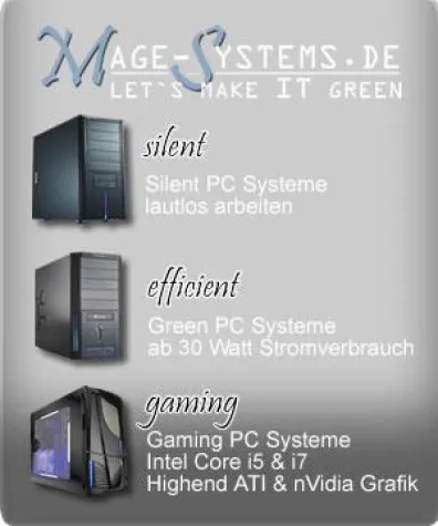 Bild: Mage-Systems.de (stromparende und lautlose PC Systeme) kommt mit neuer PC Technik ins Jahr 2010...