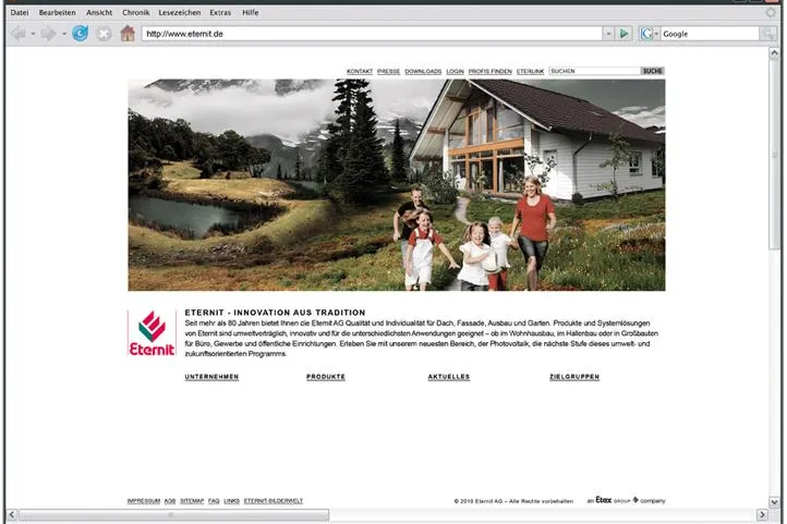 Neue Eternit Website: Relaunch mit umfangreichen Serviceangeboten Bild: Neue Eternit Website: Relaunch mit umfangreichen Serviceangeboten