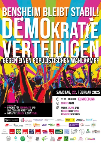 Kundgebung einen Tag vor der Wahl. Bensheim bleibt stabil Bild: Kundgebung einen Tag vor der Wahl. Bensheim bleibt stabil