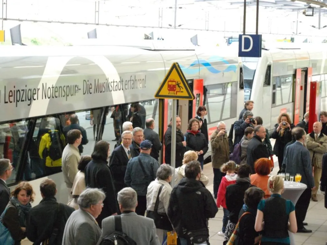 Der Notenspur-Zug - Die Musikstadt erfahren. Foto: LTM / A.Schmidtke