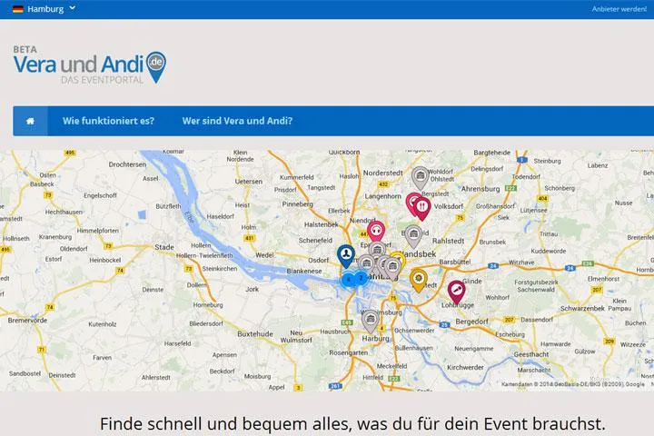 Bild: Vera-und-Andi.de bringt Veranstalter und Event-Dienstleister zusammen
