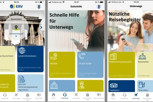 Sicher unterwegs: Neue „ERV travel & care” App-Version jetzt für alle zum Testen Bild: Sicher unterwegs: Neue „ERV travel & care” App-Version jetzt für alle zum Testen