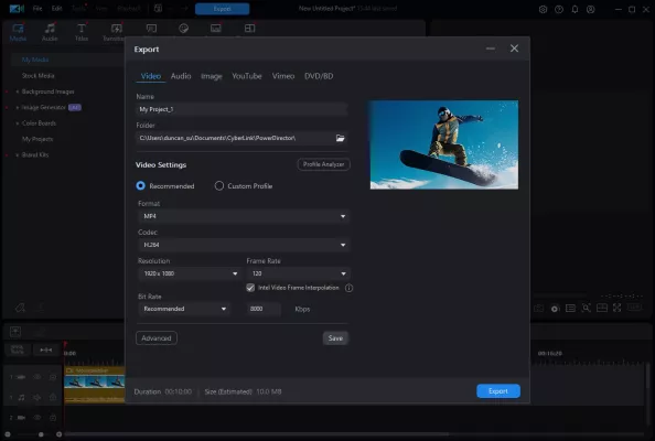Bild: CyberLink und Intel präsentieren On-Device Bildraten-Interpolation für flüssigere Videos mit PowerDirector