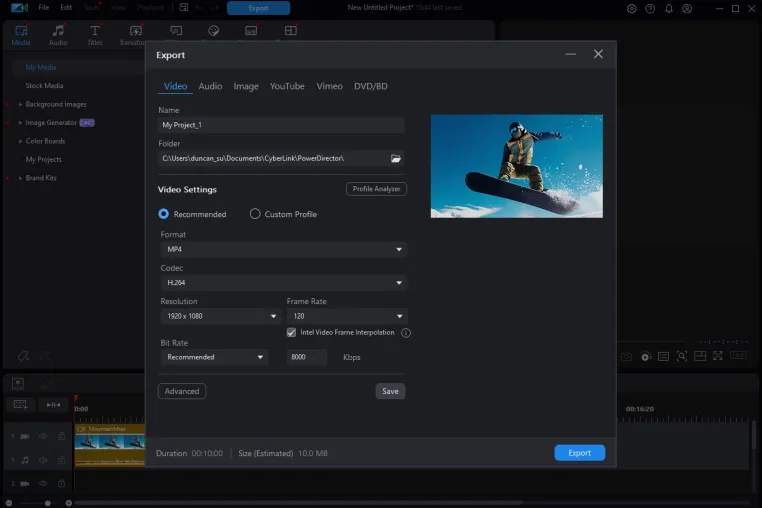 CyberLink und Intel präsentieren On-Device Bildraten-Interpolation für flüssigere Videos mit PowerDirector Bild: CyberLink und Intel präsentieren On-Device Bildraten-Interpolation für flüssigere Videos mit PowerDirector