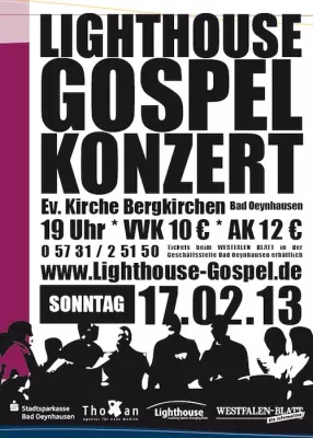 Bild: Jahreskonzert des Lighthouse Gospelchors am 17. Februar in Bad Oeynhausen