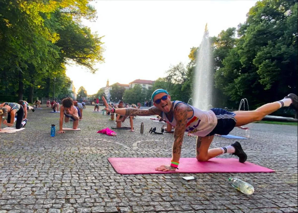 Hanjo Fritzsche beim 80's Workout in München