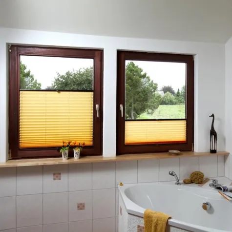Bild: Plissee Rollo als Sichtschutz am Fenster