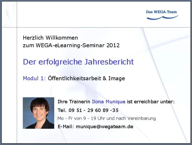 Erstes eLearning-Seminar des WEGA-Teams Bild: Erstes eLearning-Seminar des WEGA-Teams