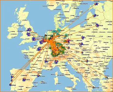 Bild: Isochronenberechnung auf der transport logistic