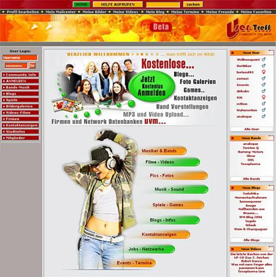 Die neue Community für User, Bands und Firmen