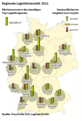 Das Rhein-Main-Gebiet ist aktivste Logistikimmobilien-Neubauregion 2012 Bild: Das Rhein-Main-Gebiet ist aktivste Logistikimmobilien-Neubauregion 2012