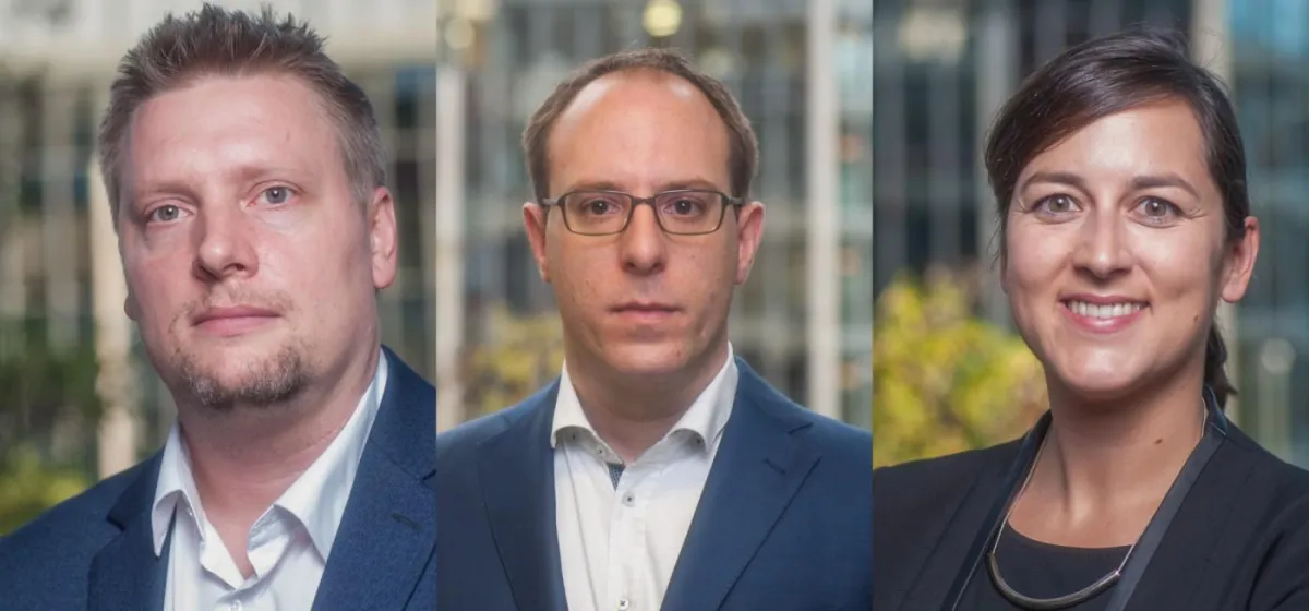 v.l.n.r: von Akima Media: Volker Schmidt, CEO, Anton Bühl, Director, und Barbara Schrettle, Director