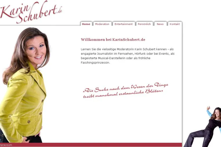 Bild: BR-Moderatorin Karin Schubert tanzt im Netz - Relaunch der Webpräsenz karinschubert.de