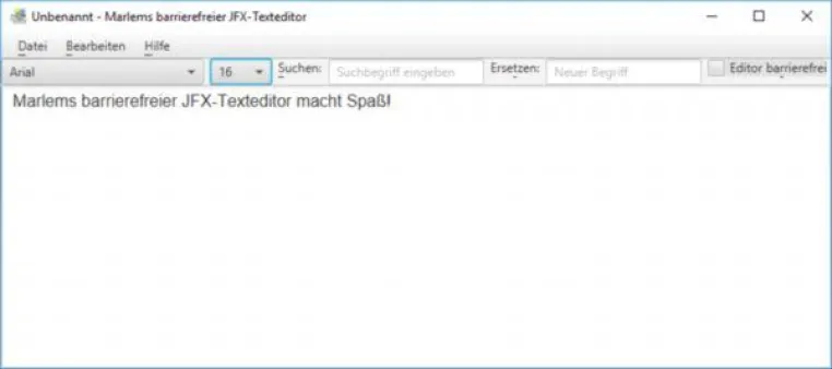 Bild: Barrierefreie Softwareentwicklung mit JavaFX – Ein Texteditor zum kostenlos Herunterladen