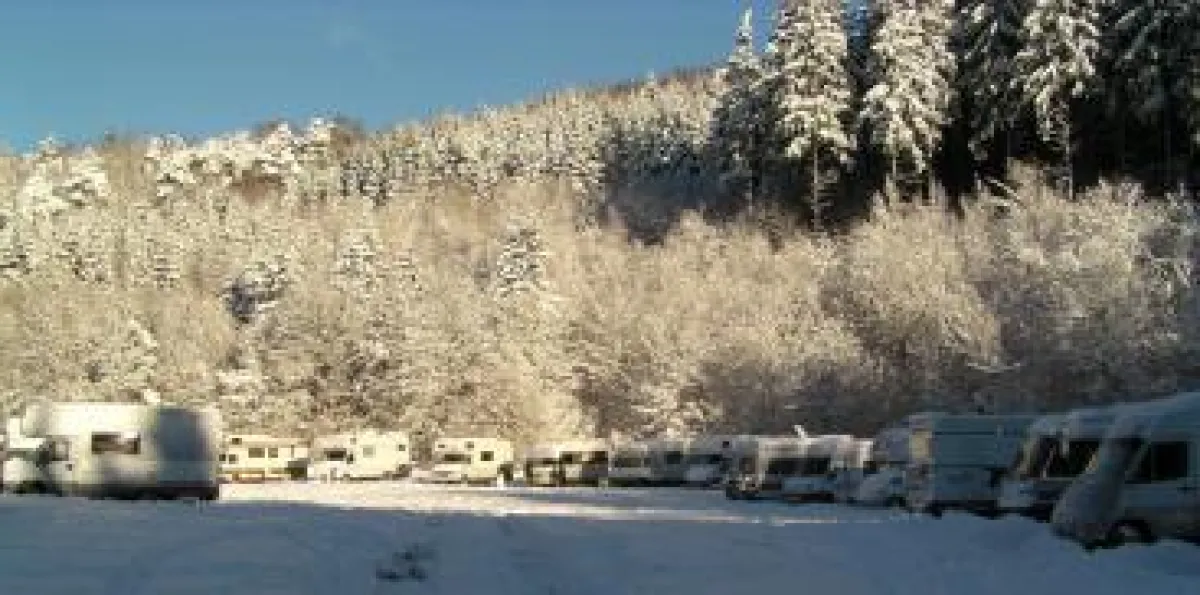Wohnmobil Stellplatz Bad Sachsa im Schnee