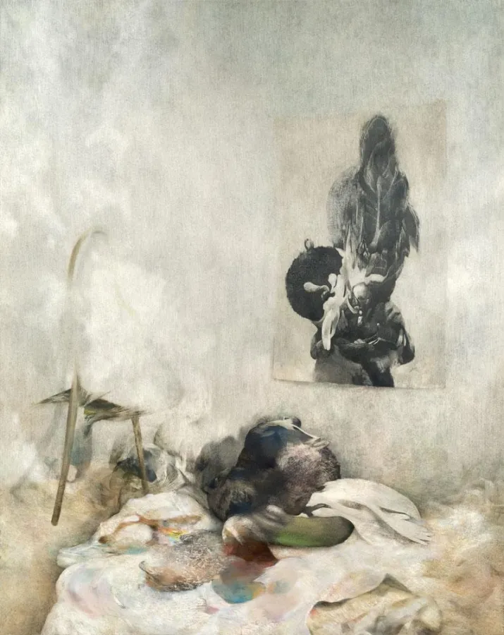 Stefan Guggisberg, Ohne Titel (Übernahme), 2010, Öl auf Papier, 210 x 175 cm