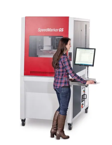 Bild: Neues Lasersystem zum Schneiden und Gravieren von hochvolumigen Druckerzeugnissen: Der Trotec SpeedMarker GS