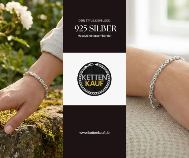 Bild: Königsarmbänder aus 925 Silber – vergoldet, rhodiniert & klassisch | KettenKauf