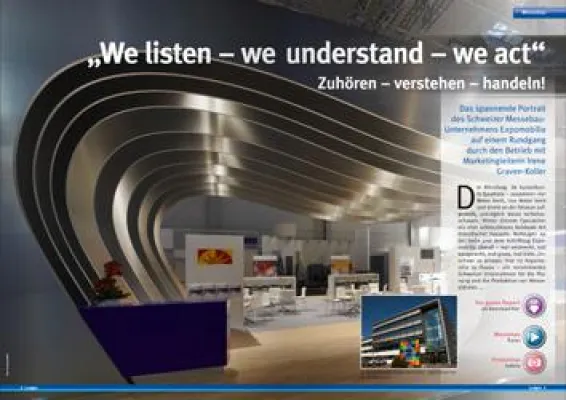 Schweizerisch, individuell, professionell – Upd@te porträtiert das Schweizer Messebau-Unternehmen Expomobilia Bild: Schweizerisch, individuell, professionell – Upd@te porträtiert das Schweizer Messebau-Unternehmen Expomobilia