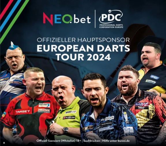 NEO.bet wird Hauptsponsor der PDC European Darts Tour Bild: NEO.bet wird Hauptsponsor der PDC European Darts Tour