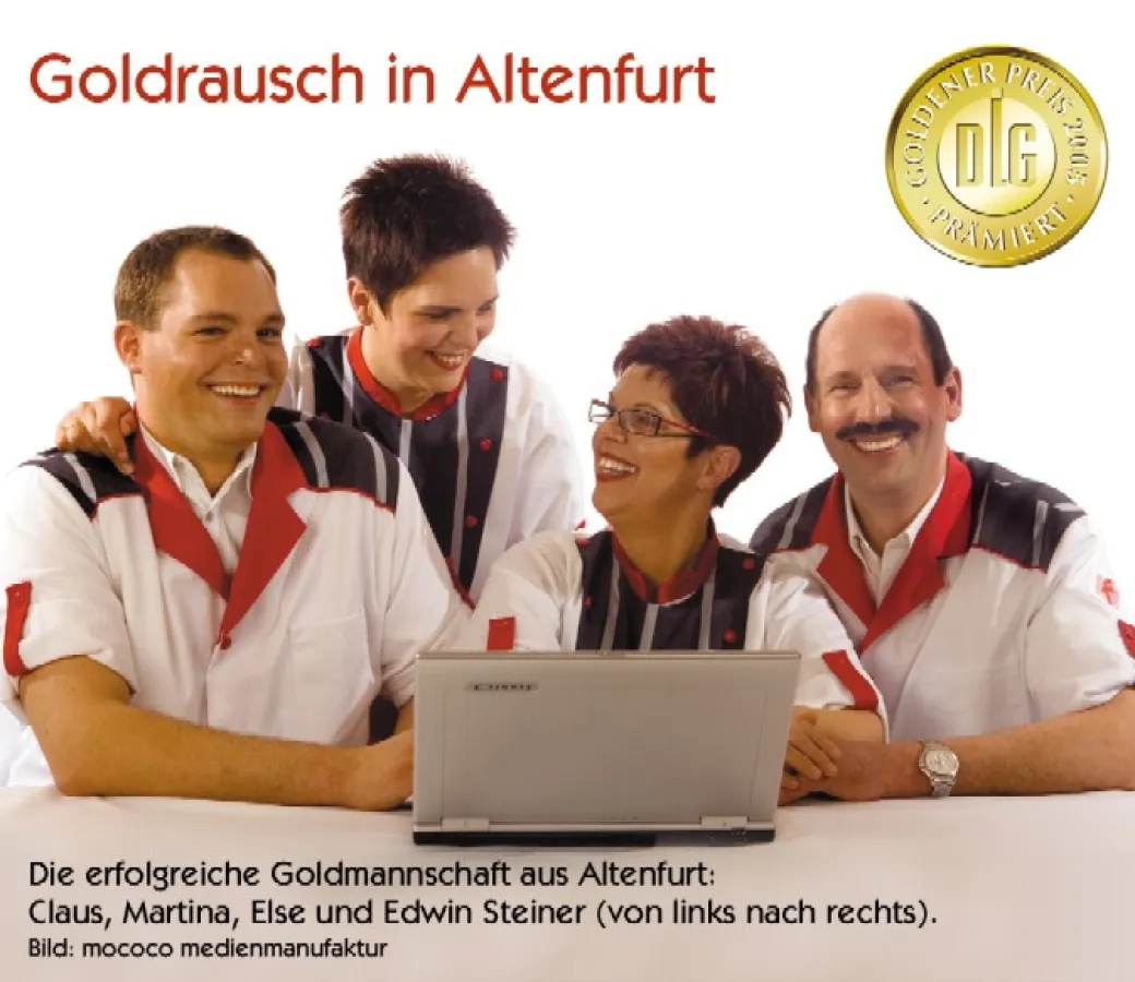 Das Goldteam der Meistermetzgerei Steiner: Claus, Martina, Else und Edwin Steiner. (von links nach rechts)