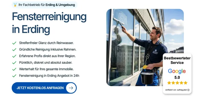 Bild: Reinwasser statt Chemie: Neuer Fachbetrieb für Fensterreinigung in Erding setzt auf Osmose-Verfahren
