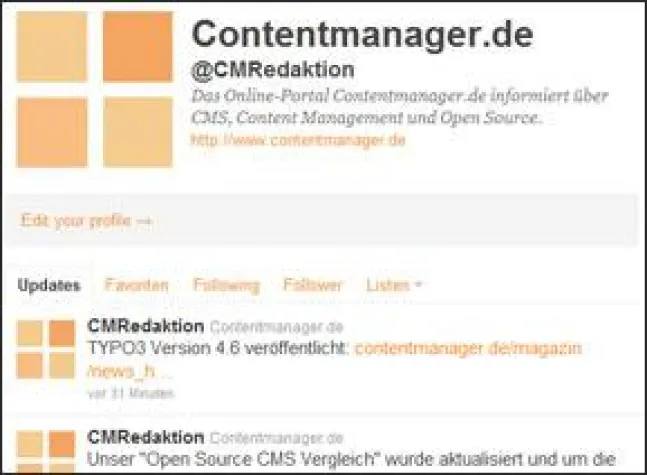 Bild: Contentmanager.de jetzt auf Twitter