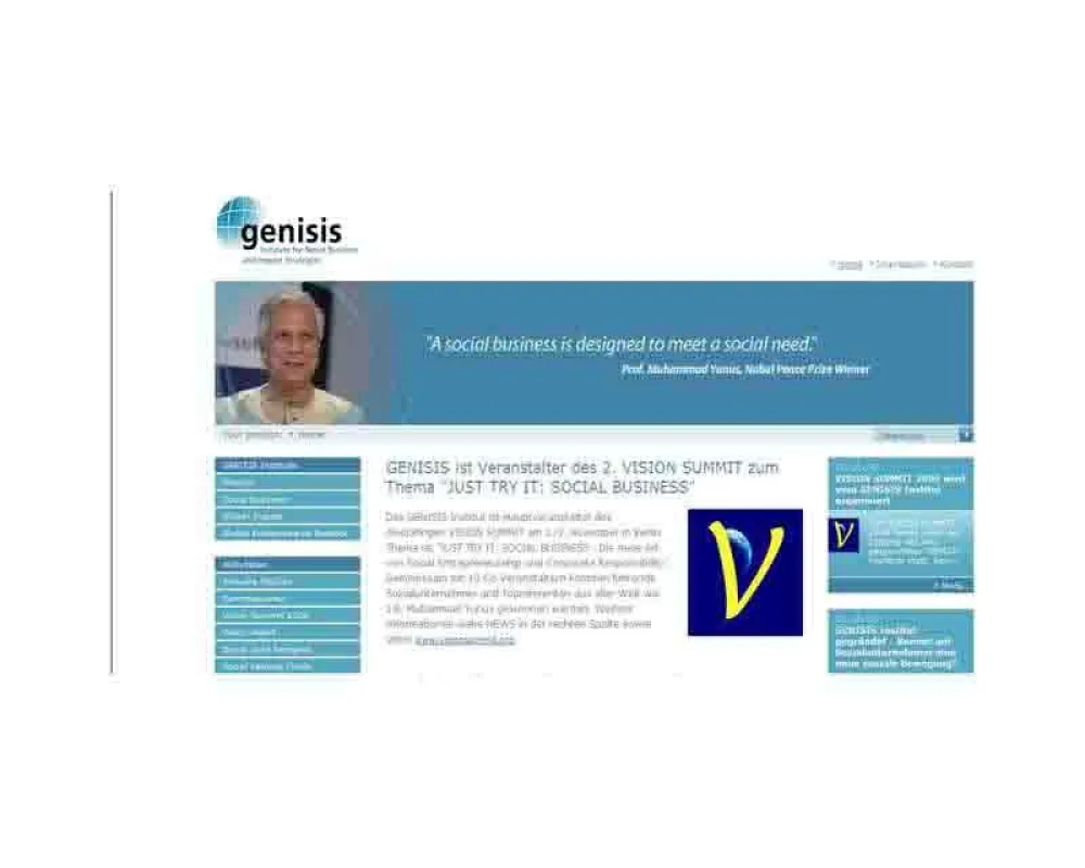 Website des Genisis Instituts (Illustration: GENISIS Institute for Social Business and Impact Strategies gemeinnützige GmbH i.G.)